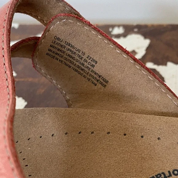 Taos Salmon leather Double U slip on sandals, size 10 - Picture 8 of 9